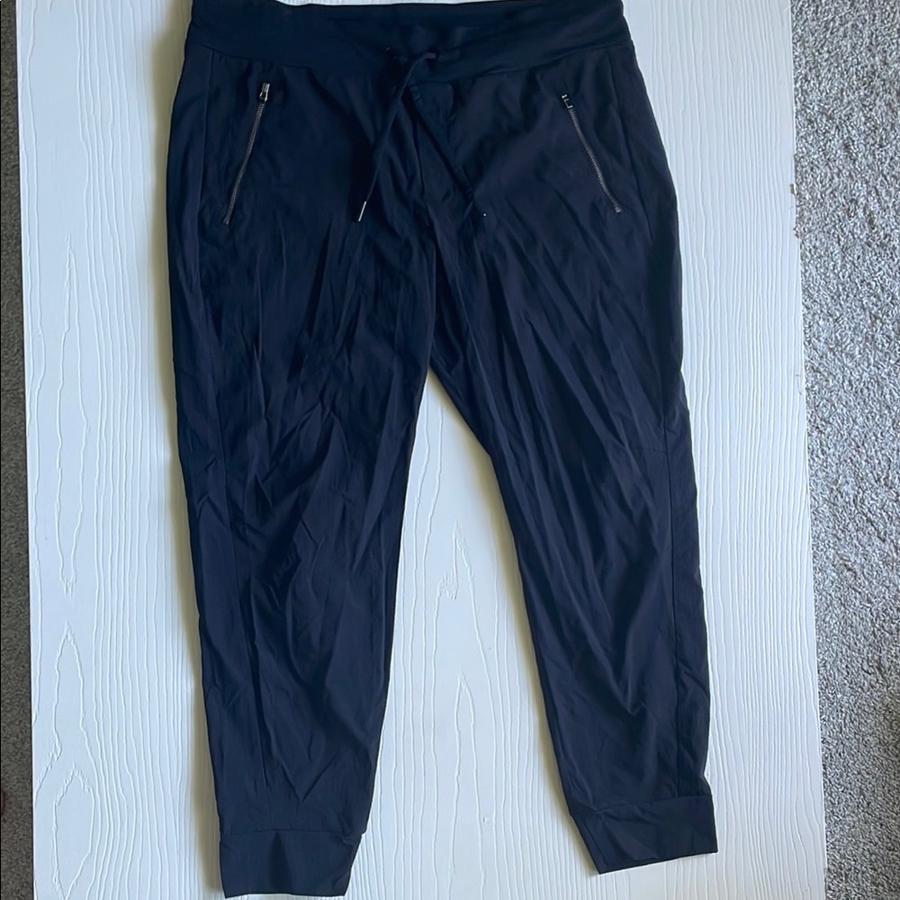 Athleta Black Joggers Relaxed Fit Elastic Cuffs